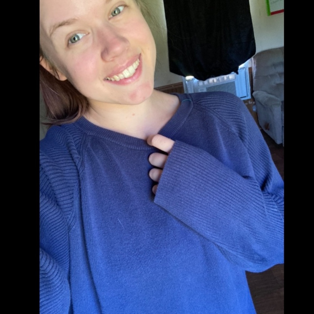 Ribbed sleeve crew neck sweatshirt - Picture 3 of 3